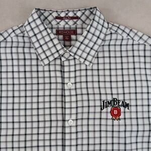 Redhouse Large Jim Beam‎ Mens Shirt Slim Button Down Long Sleeve 22x29 FLAWS
